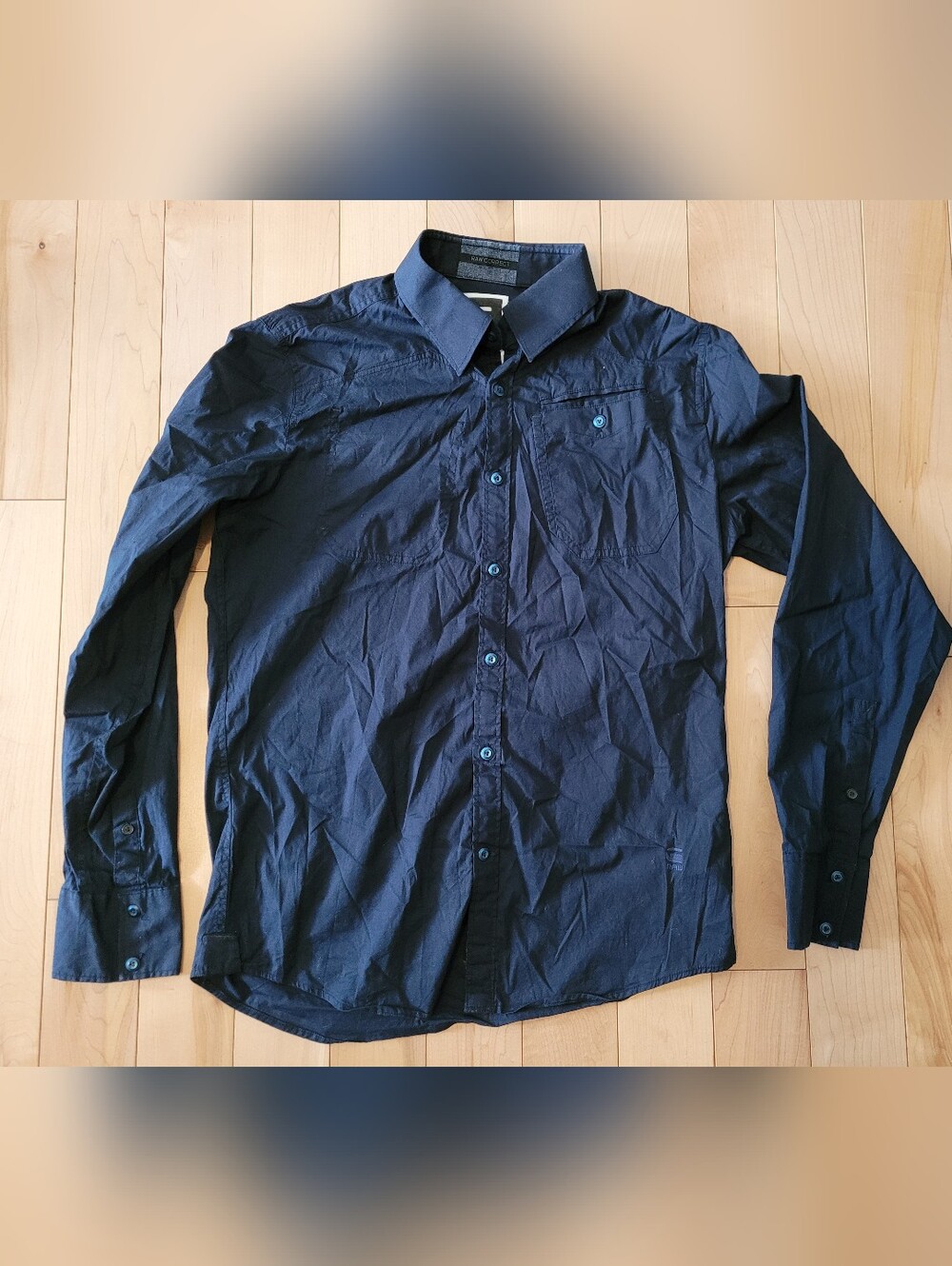 G-Star Raw men's size small (says medium) navy blue button up shirt